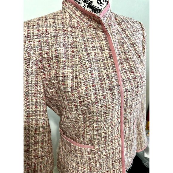 Coldwater Creek Jacket Women's Petite 6 Boucle Tweed Pastel Blazer Coat - Picture 1 of 9
